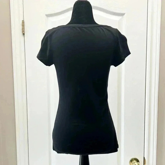 Ricki’s  Fitted T-Shirt Slogan Graphic Short Sleeve Tee Cotton Modal Black XS - Picture 5 of 14